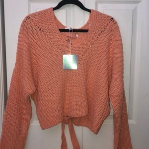 NWT Missguided Pink Tie-Up Sweater
